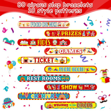 Junkin Carnival Party Decorations Carnival Slap Bracelets For Kids Carnival Animals Wristband Bracelets Christmas Party For Birt