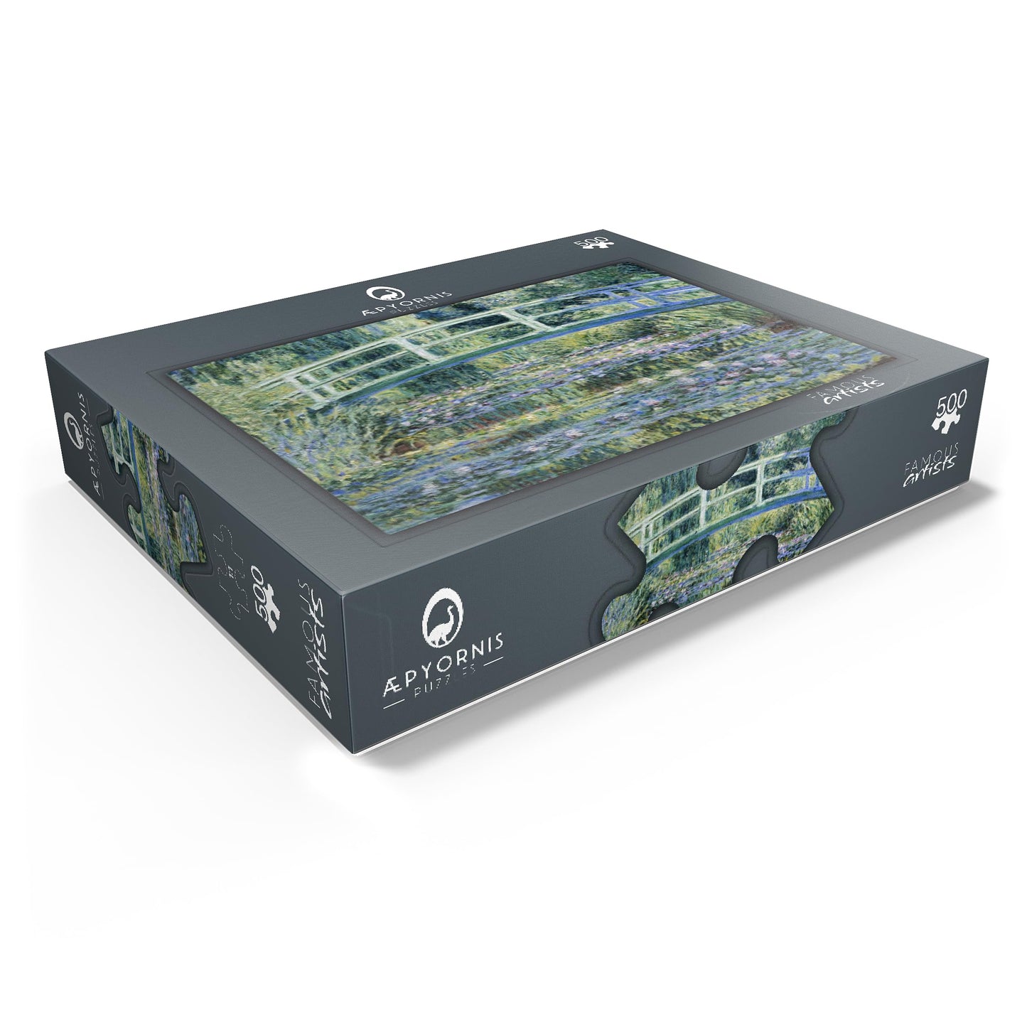 MyPuzzle Claude Monets Water Lilies and Japanese Bridge 1899 - enhanced 500 Piece Jigsaw Puzzle for mature-themeds