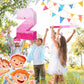 Sratte Number Piñata Number Birthday Piñata Decorations Gradient Pink Piñata With Stick Blindfold Confetti For Girls Boys Birthday Anniversary Party Decorations Supplies(Number 2)