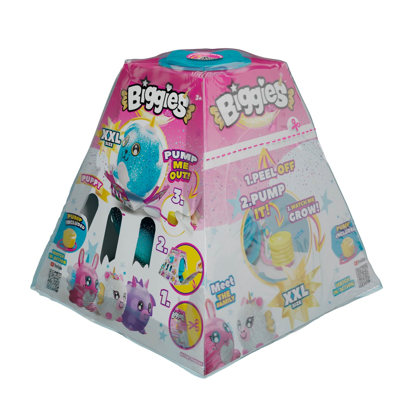 Biggies Dragon Inflatable Plush Toy - Soft, Squishy, Purple - Perfect for Ages 3-10 with Pump Included