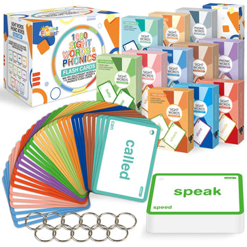Springflower 1012 Sight Words Flash Card,900 Dolch & Fry High Frequency Sight Word,112 Phonic Flash Cards For Kindergarten Homes