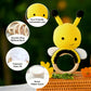 Bunny Wooden Baby Rattle, Crochet Bee Rattle Toy, Handmade Bee Stuffed Animal, Eye-Catching Colored Toy For Toddlers, Bumble Bee