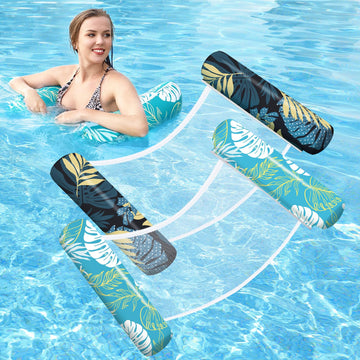 Pool Floats - 2 Pack Inflatable Pool Rafts, Pool Floats Adult Size, 4-In-1 Floats For Swimming Pool, Thick Pvc Pool Float Lounge