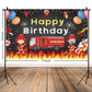 Tatuo Firetruck Birthday Party Supplies Decorations Firetruck Theme Backdrop Background Banner for Boys Girls Favor Fireman Fire