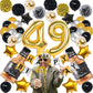 Naninuneno 49Th Gold Birthday Decorations, Gold Black Silver Happy Birthday Balloons Supplies For Boy Men Girl Women, 49 Birthda