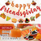 FOZEE Happy Friendsgiving Banner, Thanksgiving Friends Party Banner, Friendsgiving Turkey Decorations for Thanksgiving party, Fa