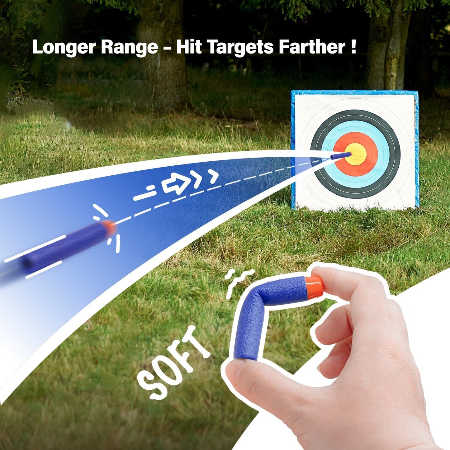 AMOSTING Refill Darts 100PCS project pieces  Pack Compatible for Nerf N-Strike advanced 2.0 Series DinoSquad - Work with All advanced Blasters Blue