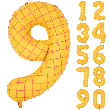 40 In Matte Yellow Number Balloons Helium Foil Mylar Balloon Birthday Party Banquet Decoration Digital 9
