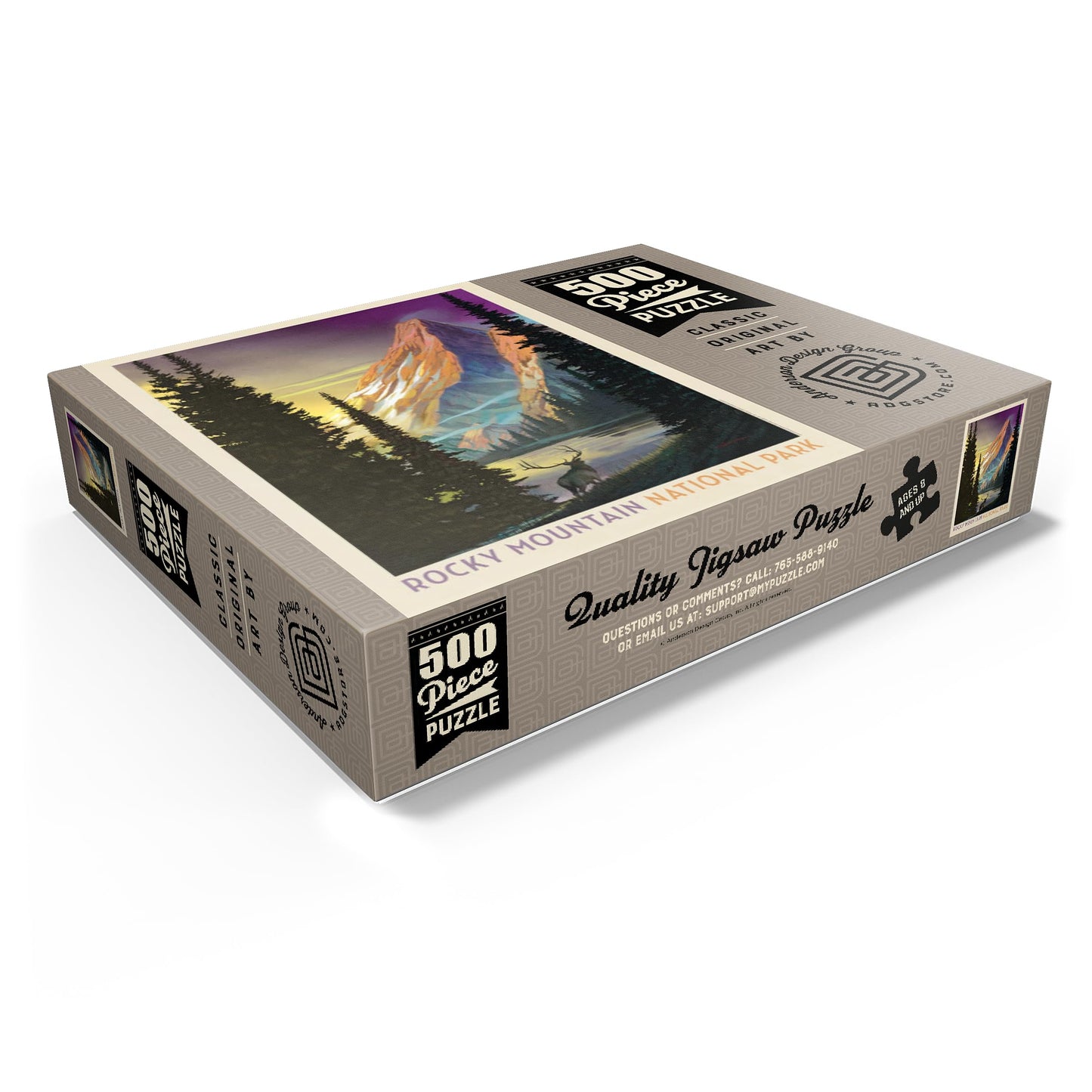 Mypuzzle Rocky Mountain National Park: Pyramid Peak, Vintage Poster - Premium 500 Piece Jigsaw Puzzle For Adults
