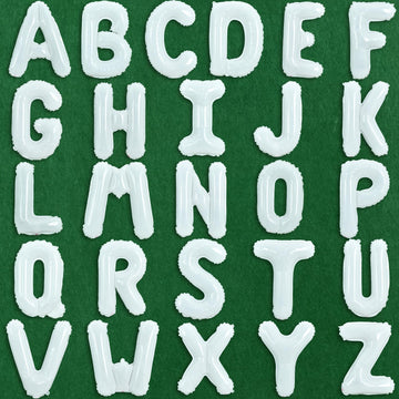 Toniful 52 Pieces 16 Inch White Letter A-Z Balloons,Custom Phrase Mylar Foil Alphabet Letter Diy Personalized Phrase Banner For