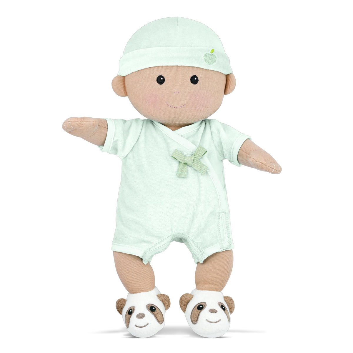 Apple Park Kids 12.5 Soft Baby Doll | NonToxic, CornFiber Filled, Hypoallergenic, 100% Organic Cotton for 0m+ | Mint