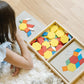 Melissa & Doug Pattern Blocks and Boards - Classic Toy With 120 Solid Wood Shapes and 5 Double-Sided Panels