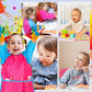 Zkptops Kids Art Smocks 18 Pack Waterproof Long Sleeve Aprons for Ages 3-7, Medium, Polyester