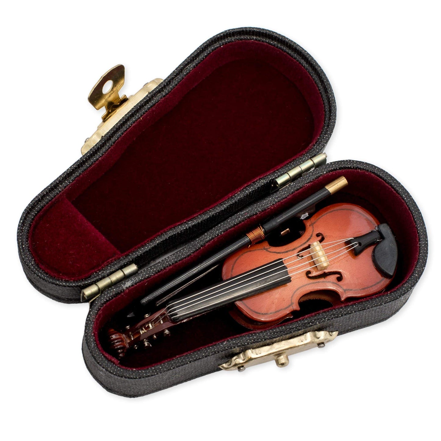 Broadway Gift Co. Miniature Violin Polished Instrument 3 Inch Wood Table Top Décor