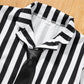 Promoted To Big Sister Boy Halloween Black And White Striped Suit Scary Costume For Kids (6T)