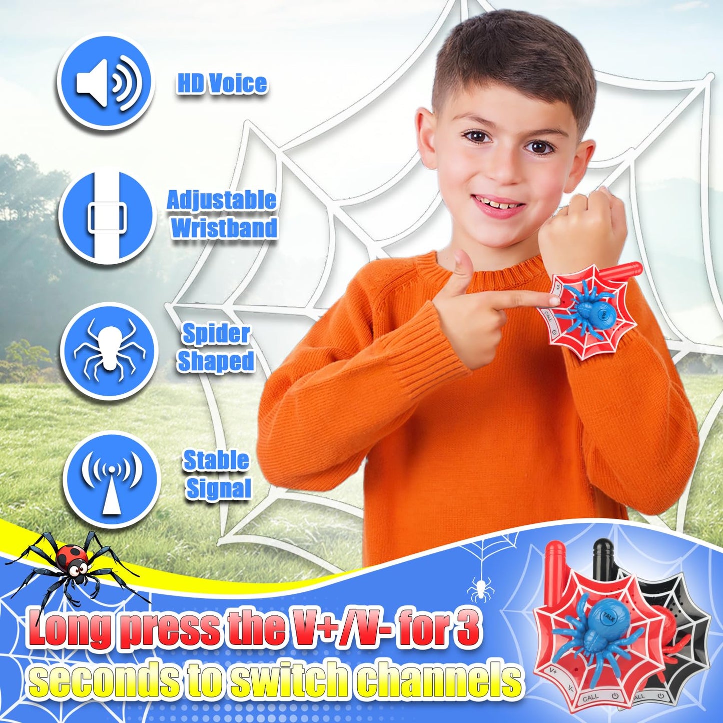 Walkie Talkies For Kids Boys Toys Ages 4-6 6-8 Long Range 2 Way Radio Outdoor Games Kid Toys For 3 4 5 6 7 8 9 10 3-12Year Old B