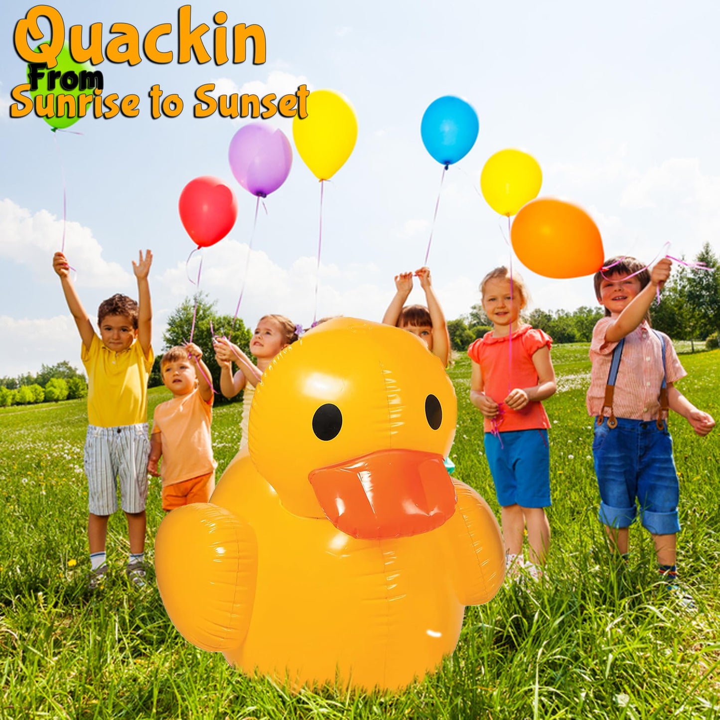 Fun Express Giant Blow Up Duck, Great For Baby Showers, Birthdays And Pool Parties, Nearly 4 Feet Long And Tall