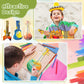 Syhood 36 Pcs 18 Sets DIY Wood Guitar for Kids (6 Difference Designs) with Pigments (6 Colors), Christmas Kids Gift for Boys Gir