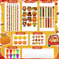 Cholemy 84 Pcs Fall Pumpkin Party Favor Thanksgiving Party Supplies Pumpkin Maple Stationery Set Notebook Sticker Stamper Eraser