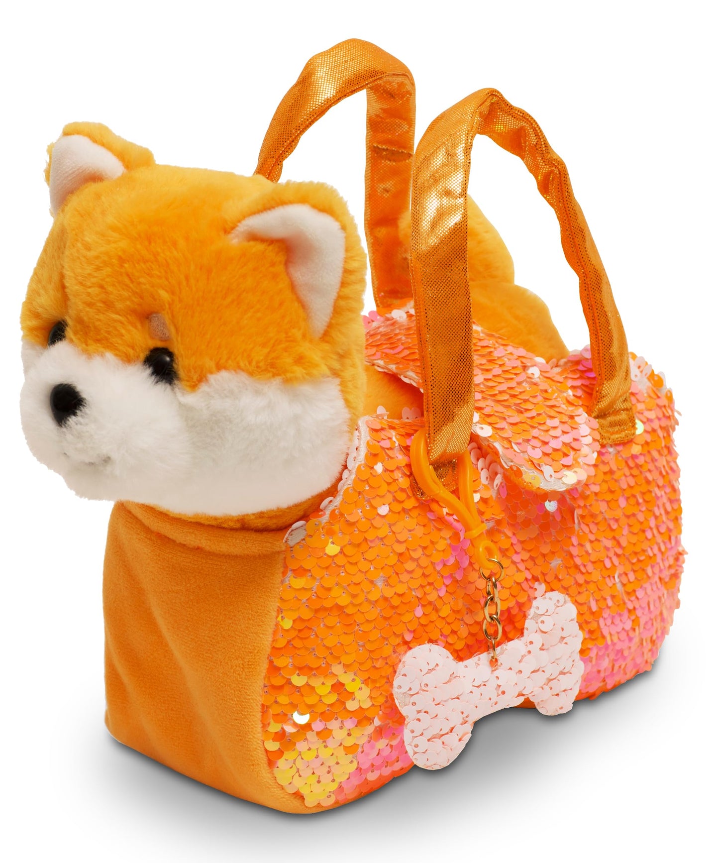 Little Jupiter Pet Plush Set With Purse W/Reversible Sequins & Charm - Stuffed Animal Toy For Kids Ages 4-7 - Stuffed Animal Pur