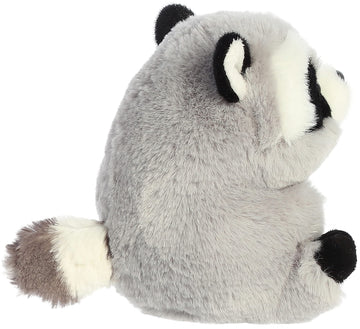 Aurora® Round Rolly Pet™ Ripley Raccoon Stuffed Animal - Adorable Companions - On-The-Go Fun - Gray 5 Inches