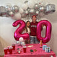 60 Balloon Number, Hot Pink Number 60Th Birthday Balloons 40 Inch, 60 Years Old Hot Pink Birthday Decorations For Men Women, 60T
