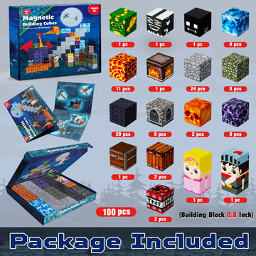 Annexfun Magnetic Blocks - 100Pcs Build Magnetic Dark Mechanical Guardian Castle - Magnetics Toys For Montessori Toddler Christmas Birthday Gifts - Stem Sensory Toys For 3 4 5 6 7 8 9 10 Year Old Boys