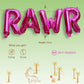 Rawr Balloons By Pinkfish Shop - Pink Foil 16 Inch Balloons For Dinosaur Birthday Party Package Decorations Supplies Trex Dino