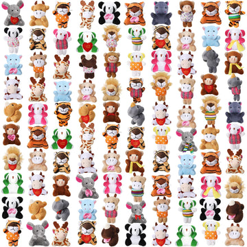 Zhanmai 100 Pcs Mini Plush Stuffed Animal Bulk Small Animal Toys Keychain Party Favors Easter Egg Stuff For Kids Birthday Valentine Carnival Classroom Prizes Gift Goodie Bag Filler (Forest Animals)