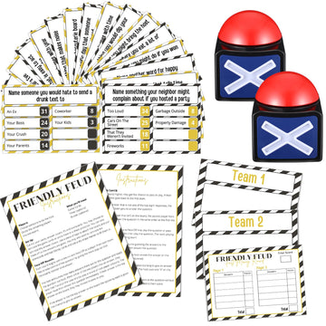 Syhood Valentine'S Day Friendly Feud Game With 2 Pcs Game Buzzer, Valentine'S Feud Party Game, New Years Feud Game, Family Game