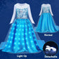 G.C Girls Light Up Elsa Dress Costume Toddler Princess Dress Up With Cape Kids Elsa Wig Crown Wand Toys Halloween Cosplay Birthd