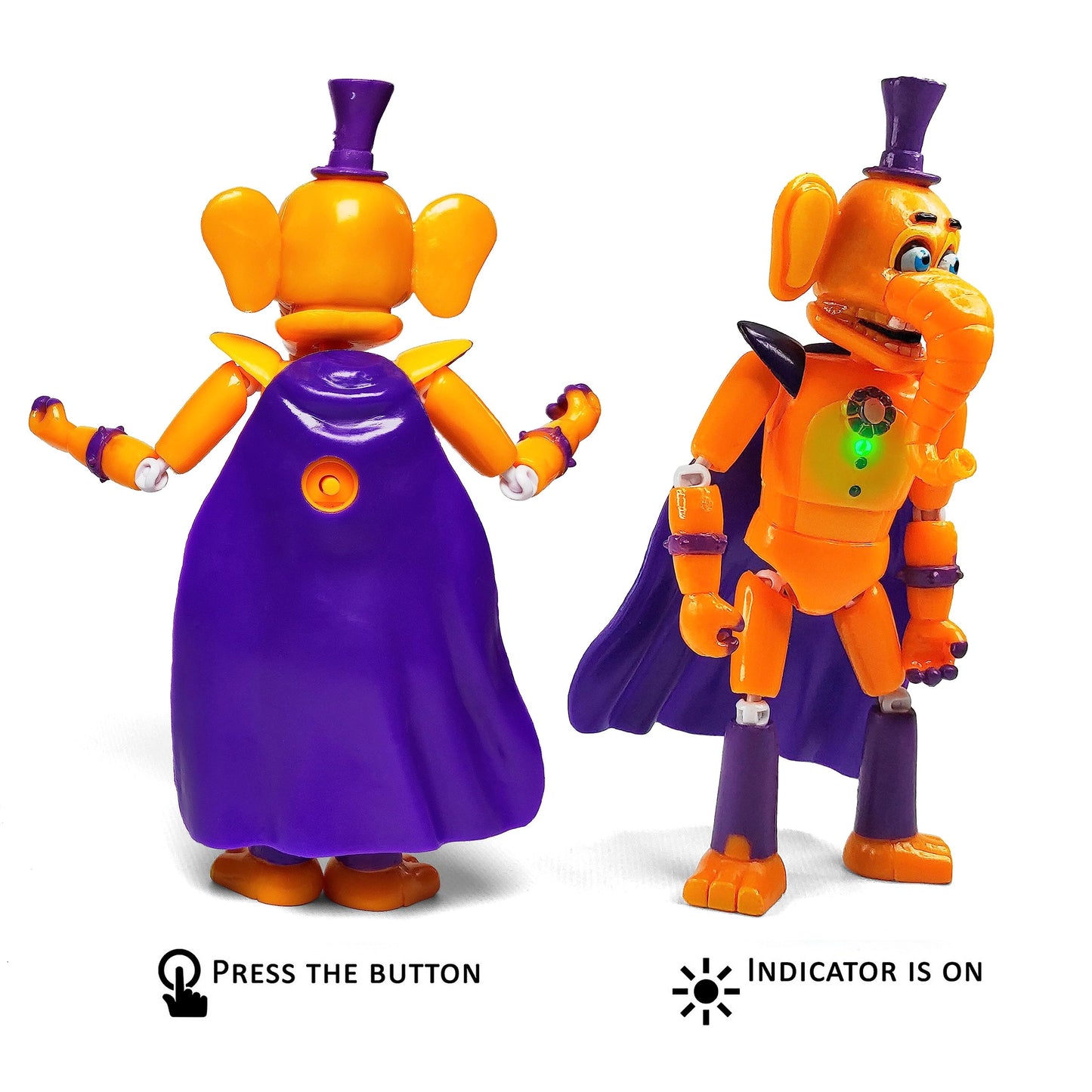 Toysvill 8 Pcs Inspired By Game Five Night Toys | Ultimate Custom Night | Fnaf Action Figure [Withered Bonnie, Orville, Mangle, Gator, Happy Frog, Roxanne Wolf, Chica, And Music Man]