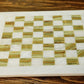 Radicaln 15 Inches Handmade Marble White And Green Onyx Chess Board