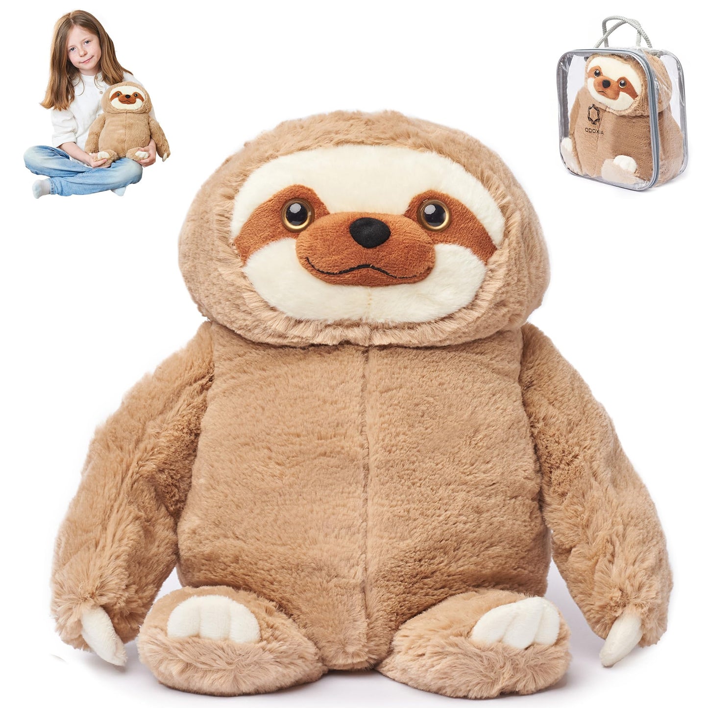Odoxia Weighted Animals For Anxiety 3.1Lb Sloth | Stuffed Weighted Plush For Kids, Adults | Weighted Stuffed Animals | Weighted Plushies | Weighted Stuffed Plush | Weighted Plushie