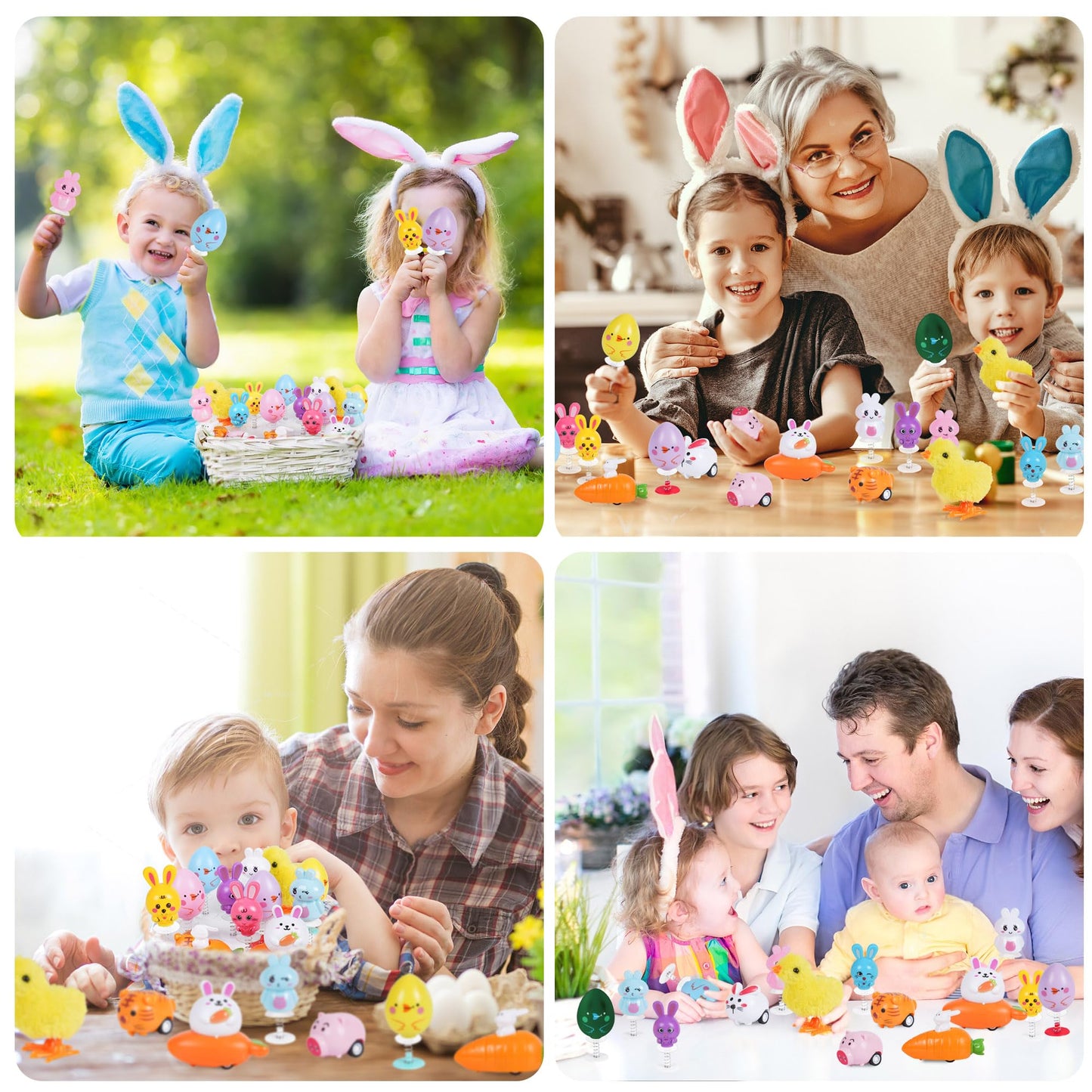 Shitailu 24 Pcs Easter Jumping Popper And Wind Up Toys For Kids Gift Boys Girls Toddlers Easter Goodie Bag And Basket Stuffers E