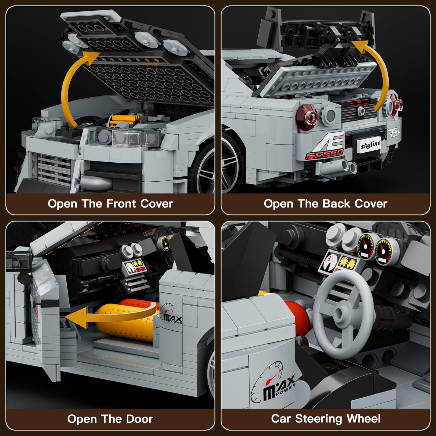 Mould King Car Building Sets, 1:12 Scale Sports Car Model, 10113 Collectible Speed Champion Cars Building Kits, Build And Display Car Set For Adults Boys Kids Aged 14+ (1471 Pieces)