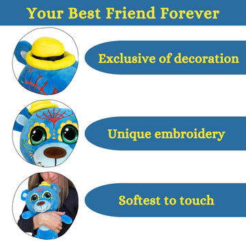 Fluffaroo Sugar Skull Teddy Bear (Mystic Blue)
