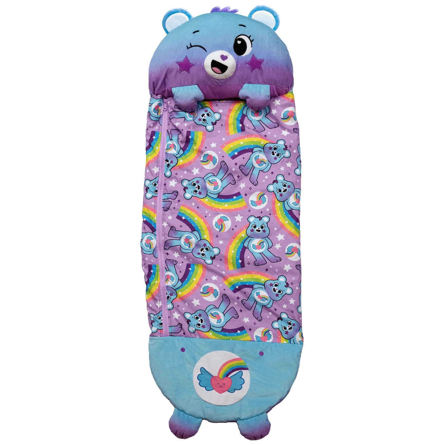 Happy Nappers: Care Bears Sleep Sack Large - Dream Bright Bear - 66 X 30, 2-In-1: Plush Character Opens Into Sleeping Bag, Soft