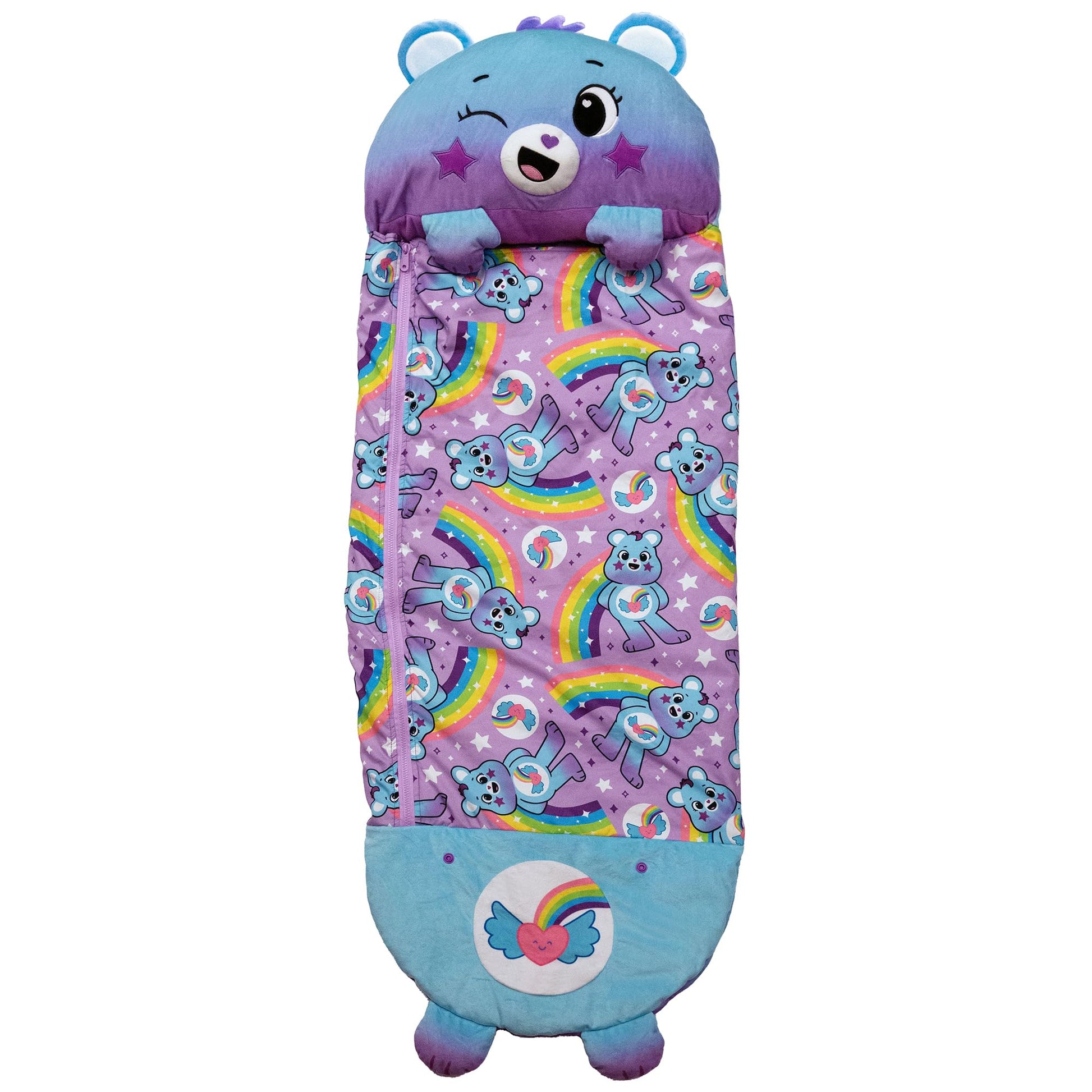 Happy Nappers: Care Bears Sleep Sack Large - Dream Bright Bear - 66 X 30, 2-In-1: Plush Character Opens Into Sleeping Bag, Soft