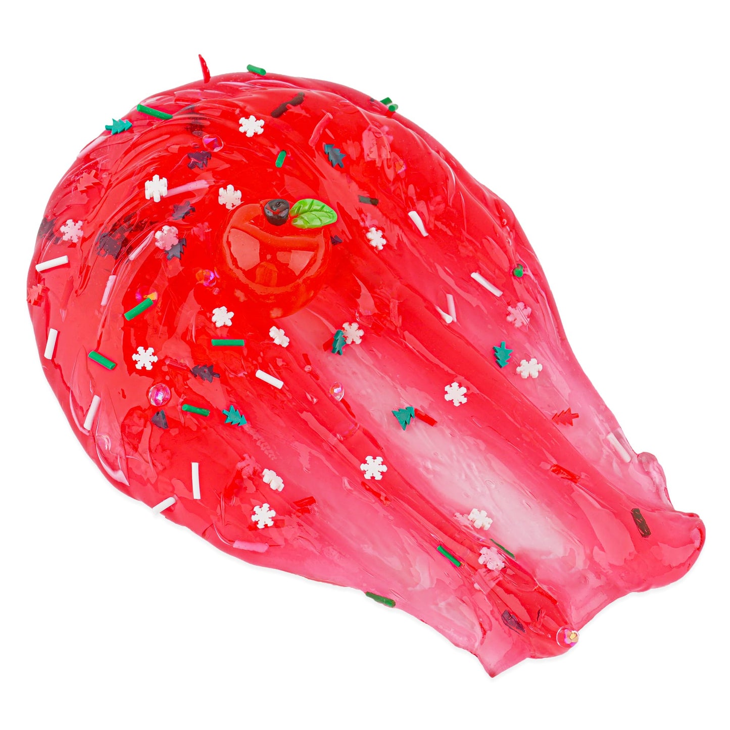 Christmas Stocking Stuffers For Kids, Apple Red Clear Slime, Crunchy Slime With Jelly Cube Slime Add-Ins, Slime Sensory Toys, Gi