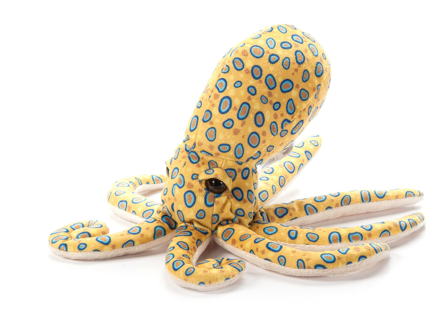 The Petting Zoo Blue Ring Octopus Plush Toy, 8-inch Small Stuffed Animal, Yellow Polyester, Model 322109, Perfect Gift for Kids