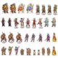 Wanderers Emporium Hard Flat Minis For Dnd Miniatures With Bases | 28Mm - 32Mm Scale Dungeons And Dragons Starter Set 5E (Class