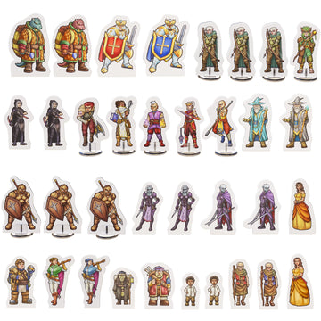 Wanderers Emporium Hard Flat Minis For Dnd Miniatures With Bases | 28Mm - 32Mm Scale Dungeons And Dragons Starter Set 5E (Class