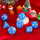 HDdais Christmas Dice 7-Die Polyhedral DND Dice with Christmas Tree and Snowman Pattern Adapted for Dungeons and Dragons MTG Tab