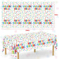 Miucat 3Pcs Birthday Tablecloth, Happy Birthday Decorations Set, Colorful Rainbow Dots Design With Happy Birthday Tablecloth. Wa