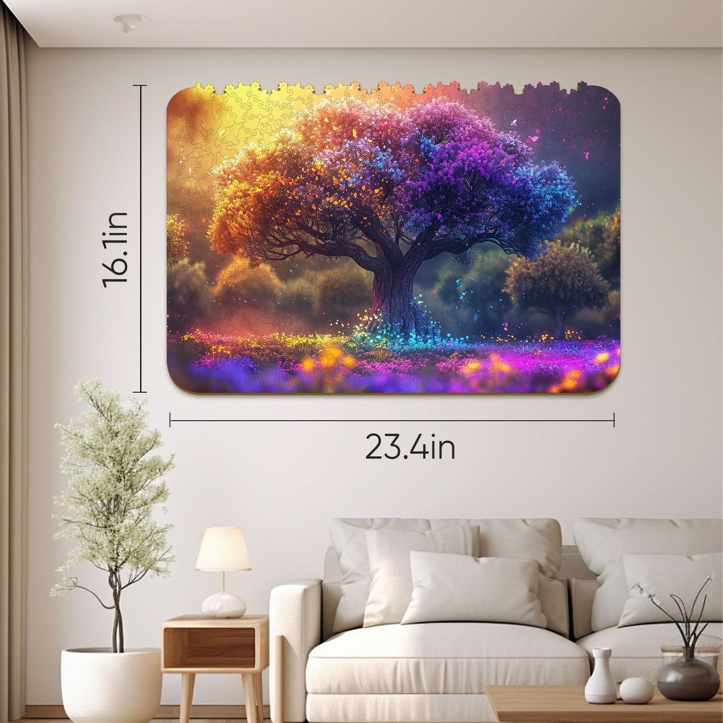 Qiuenisray Wooden Puzzles for mature-themeds 1000pcs  Tree of Life Wooden Jigsaw Puzzles 16.1x23.4in Royal Unique Shape mature-themed Puzzles Irregular Wood Puzzles Creative Gift for mature-themeds and Kids Family Game