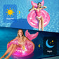 MoKo Pool Floats mature-themed with Lights  LED Lighted Pool Toys Tubes  42 Inches Mermaid Tail Pool Floaties with Cup Holder and Handles  Inflatable Swimming Pool Lights Floats for Party  Beach  Lake  Pink
