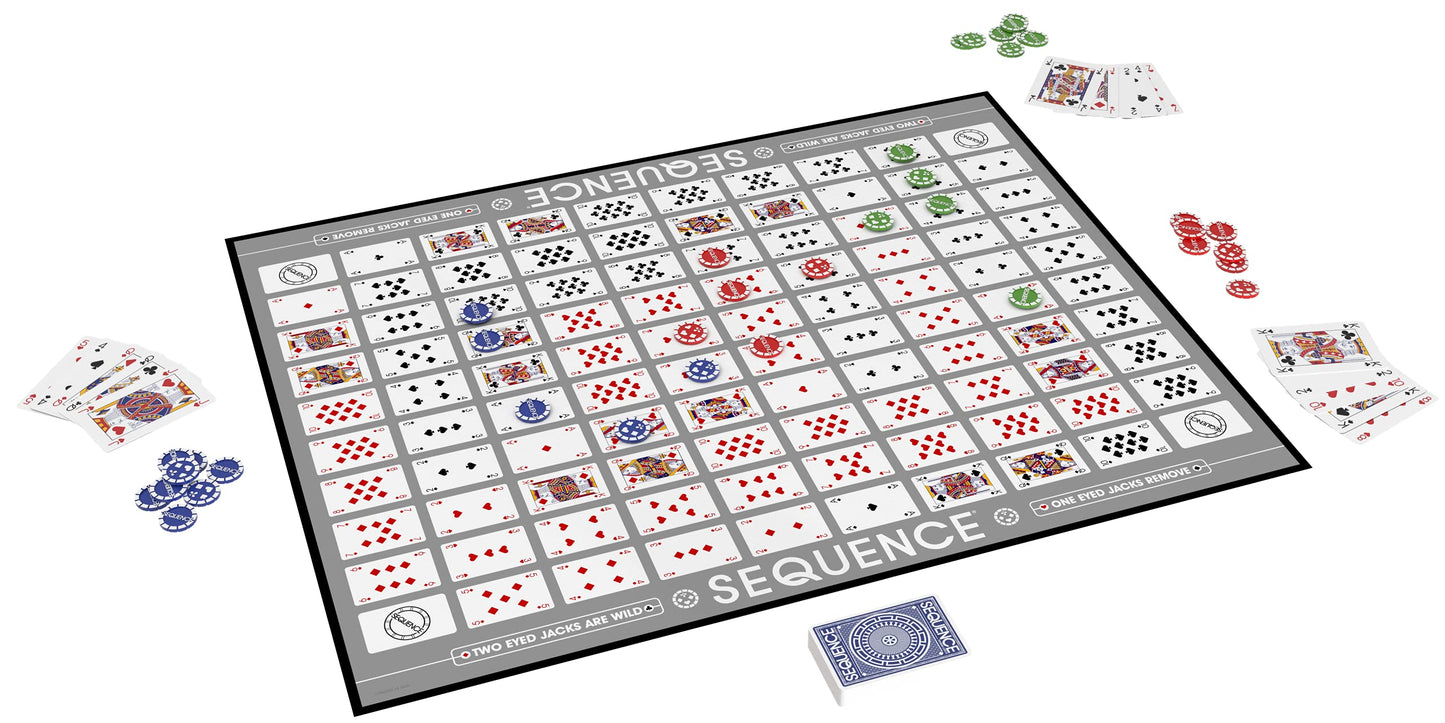 Goliath Sequence Premium Edition Board Game - Giant 20.25x26.25" Set with Exclusive Chips & Deluxe Cards, Blue, Ages 7+