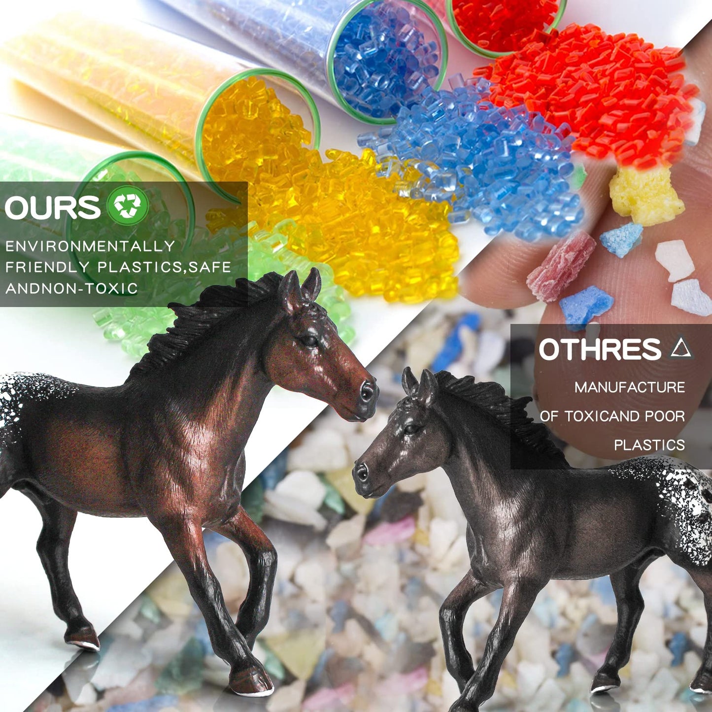 Lc Joycre Realistic 4 Pcs Appaloosa Horse Figurines Farm Animal Arabian Horse Figures Set Araloosa Model Racecourse Club Animals