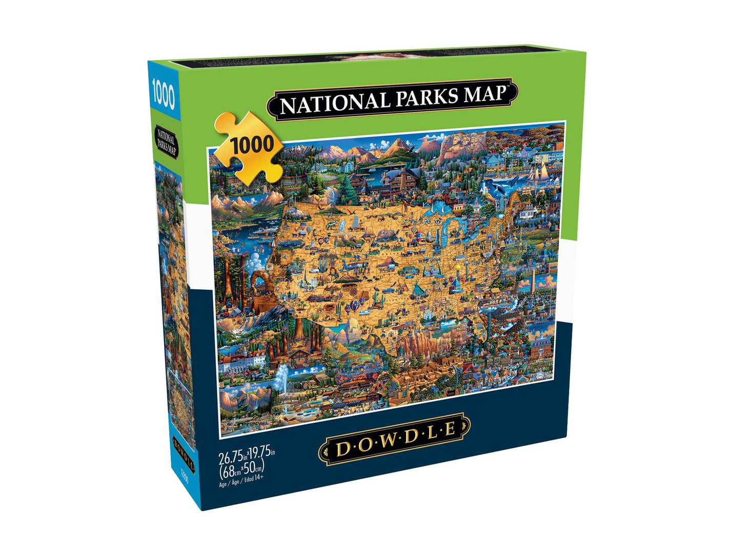 Buffalo Games - Dowdle - National Parks Map - 1000 Piece Jigsaw Puzzle For Adults -Challenging Puzzle Perfect For Game Nights - Finished Size Is 26.75 X 19.75